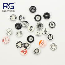 Childrens cute buttons men and women resin shirt buttons black and white Joker shirt buttons casual cartoon buttons