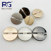 Fashionable new diamond metal button mirror round hollow hollowing Joker womens suit cashmere woolen coat button