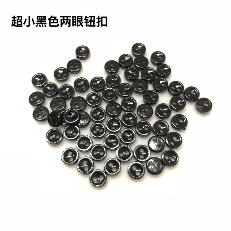 Ultra Small Two Eyes Black Resin Plastic Buttons Buttons Children's Women's Cuffs Decorative Small Buttons 6mm Mini Shirt Buttons