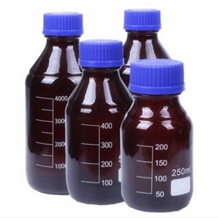 Brown glass bottle blue cap reagent bottle high temperature sterilization and leak proof 50 100 250 500 1000 2000 ml