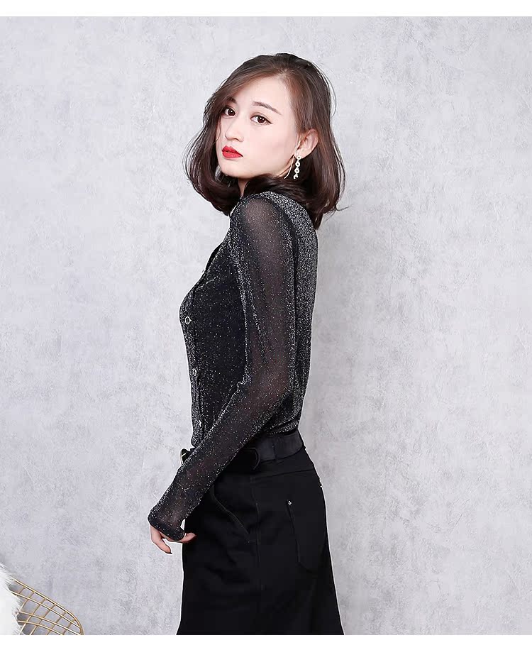 Mùa xuân 2018 và mùa thu mới của phụ nữ sáng màu dài tay áo len mỏng mùa thu áo len mỏng áo len mỏng phiên bản Hàn Quốc áo cổ lọ