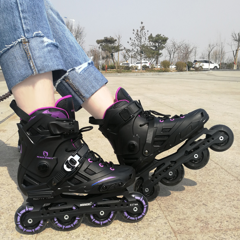 Skate Adult Wheel Skating Shoes Professional Increase Code 45 Yard Roller Skates 46 Yard Ice Rink Skate Wheel Slip Corpora Flat Flower Shoes