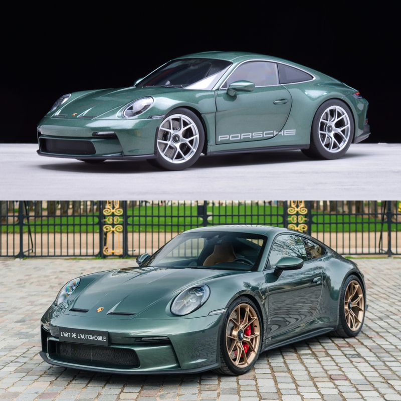 1:18 Norev Porsche 911 S/T 2023 Sports Car Malachite Green Alloy Car Model