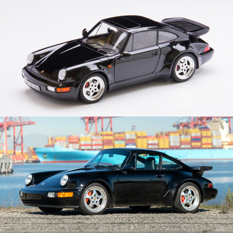 1:18 Norev Porsche 911 Turbo 3.6 1994 Sports Car Blackbird Alloy Car Model