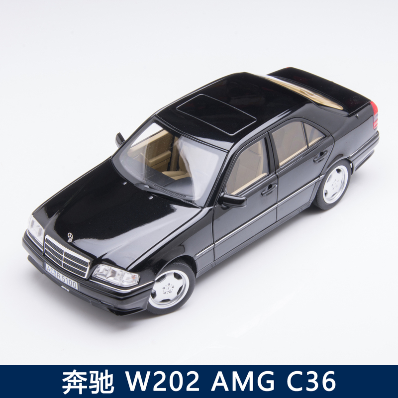 1:18 Norev Mercedes-Benz W202 Amg C36 Black C-Class Sedan Alloy Car Model