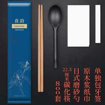 Disposable four-piece set of chopsticks take-out packaging tableware spoon toothpick paper towel three-piece set fast food set batch customization