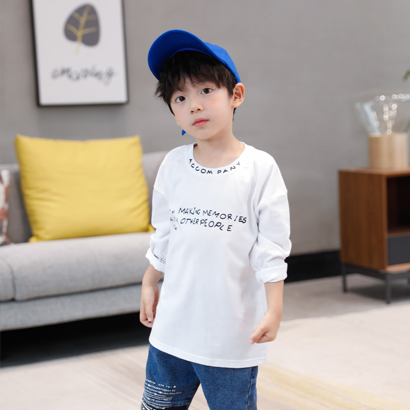 chàng trai quần áo Xiaobei thủy triều của trẻ em dài tay áo T-shirt mùa thu 2020 trẻ em mới trúng áo khoác bông đáy trong cậu bé lớn.