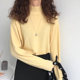 ins gentle chick yellow sweater women's autumn and winter soft waxy candy color inner bottoming sweater goose yellow top