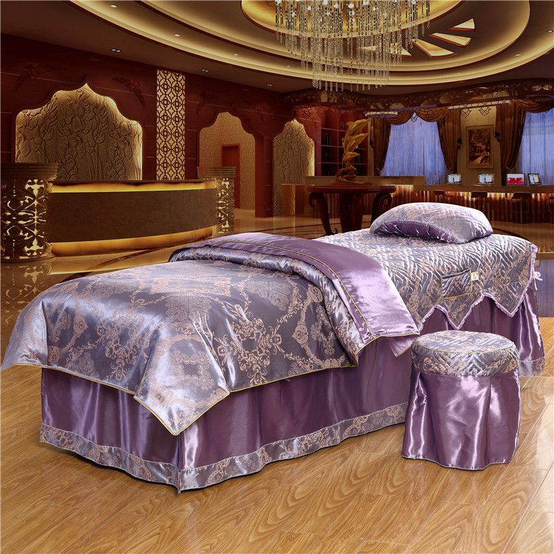 Châu Âu cấp mỹ phẩm bedspread denim Generic 80 bông gia đình rộng lớn của bốn là trong vẻ đẹp tiệm khăn trải giường - Trang bị tấm khăn trải giường spa giá rẻ