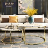 Мраморный кофейный столик телевизионный шкаф, постмодернистская нордическая круглая легкая роскошная роскошная крышка из нержавеющей стали в гостиной в гостиной