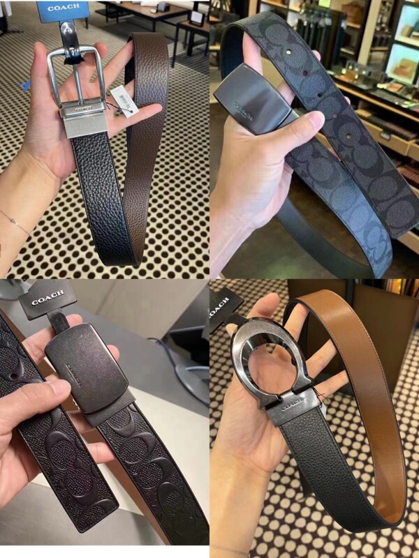 In-Stock Coach Outlet Men's Casual Double-Sided Pvc Leather Printed Belt with Embossed Shell Head In-Stock Coach Outlet Men's Casual Double-Sided Pvc Leather Printed Belt with Embossed Shell Head