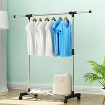 Parallel bars drying rack clothes clothes hanging wardrobe folding multifunctional floor stand portable floor clothes rack