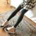 Bà bầu quần legging xuân và cotton cao eo bà bầu quần dài lò xo rộng size mặc ngoài mặc quần nâng bụng mùa xuân