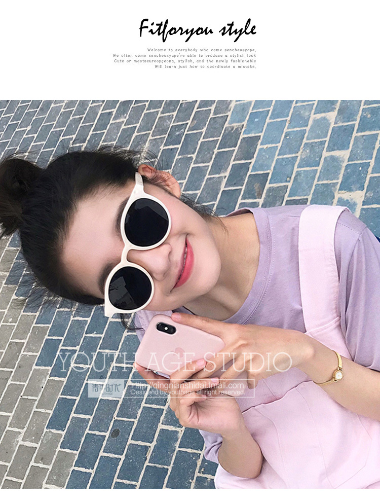 Ins hộp trắng mặt nhỏ kính râm nữ phiên bản Hàn Quốc của gió retro cổng 蹦 di net đỏ dì với kính râm chụp đường phố kính râm cận