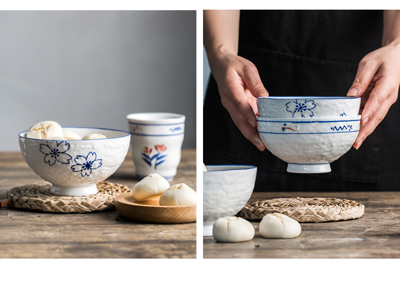 Lototo Japanese ceramics tableware bowls a single household high against the small iron rice bowls bowl dessert bowl of water
