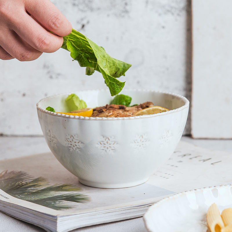 Lototo Nordic hand - made plates and dishes of household ceramics ears rainbow such as bowl dish dish dish nice salad dishes