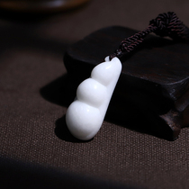 Xian Lantian Jade Bean Pendant Neck Carved Mens and Womens Four Seasons Peace