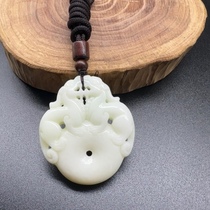 Shaanxi Xian Lantian Jade Double Pixiu Peace Buckle Pendant Mens and Womens Terracotta Warriors and Horses Same Style Living Jade Lantian Jade