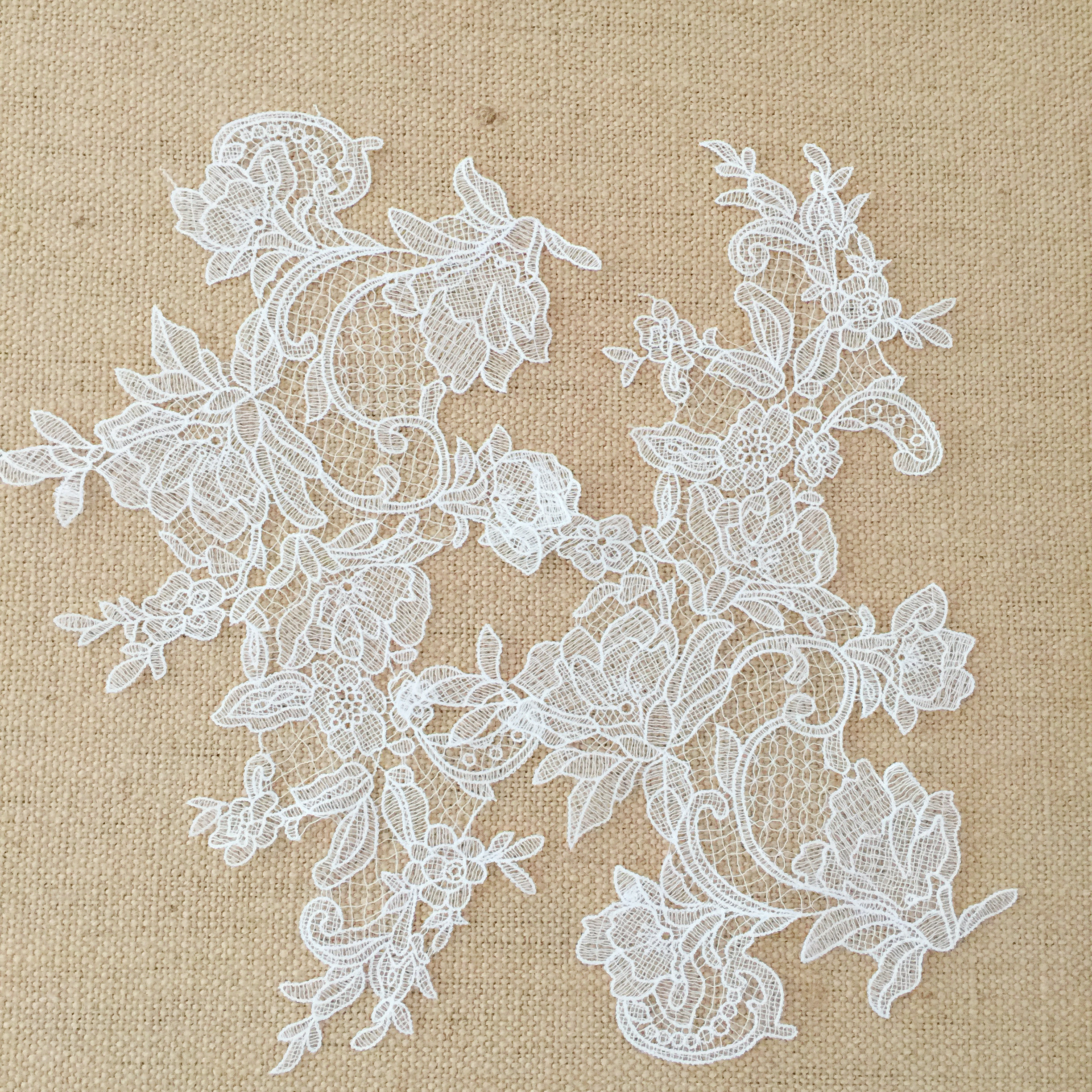 Fischseidenstoff-Aufnäher, Verspiegelte Blumen, Handgemachte DIY-Kleidung, Dekorationszubehör, Ausgehöhlt, 33x20cm, 10 Stück, 5 Paare – Detail 4
