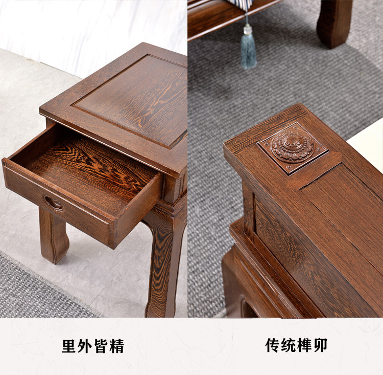 Махогани диван 红木家具鸡翅木客厅沙发五件套整装中式仿古大户型实木沙发组合 29534