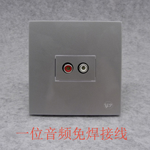 Silver Grey 86 Type Red White Lotus Audio Socket Silver Grey Double Hole AV Lotus Dual Audio Free Wire Screwing Screw