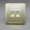 Champagne gold dual-port network panel without module Type 86 Huake network computer telephone information blank surface panel