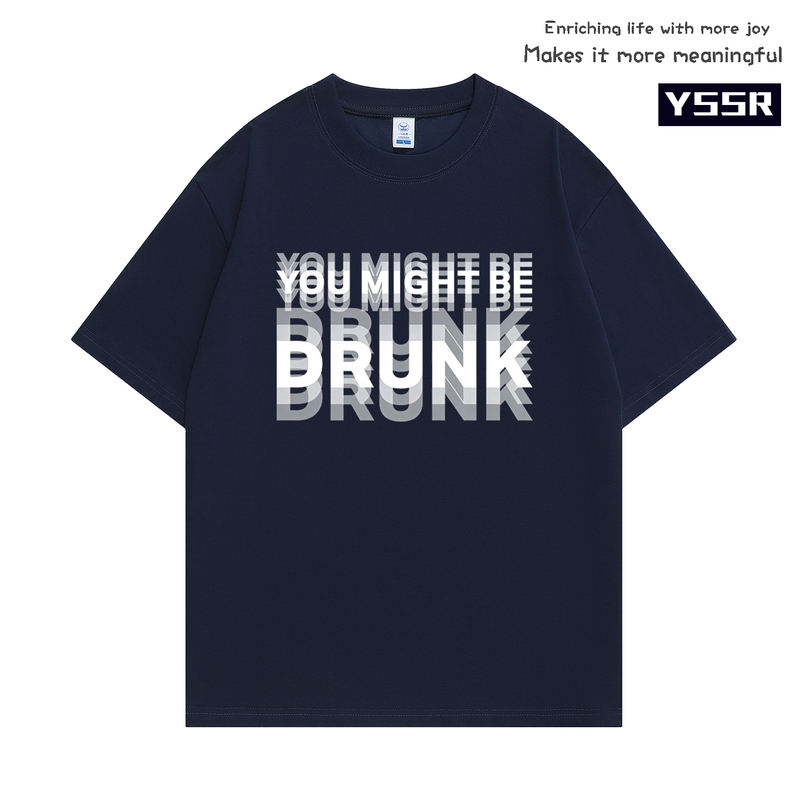 You Might Be Drunk T-Shirt with Letter Print, Humorous Street Style, Pure Cotton Short-Sleeve for Summer You Might Be Drunk T-Shirt with Letter Print, Humorous Street Style, Pure Cotton Short-Sleeve for Summer