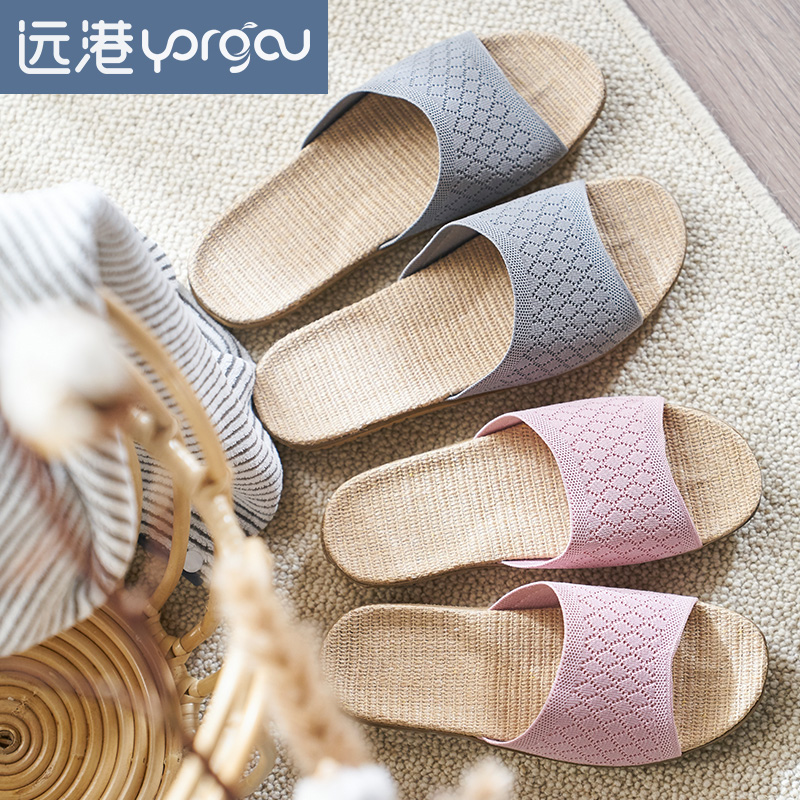 Couple slippers Nordic Unisex home deodorant indoor antibacterial cotton and linen sweat-absorbing breathable sub-well anti-sweating summer