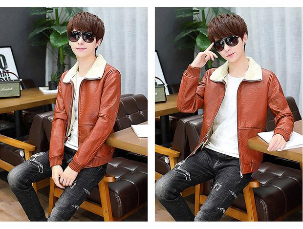 Thiếu niên 13 nam mùa đông 14 trẻ lớn 15 học sinh trung học cơ sở PU da 16 áo khoác cộng với áo khoác nhung dày 18 tuổi áo gió nam