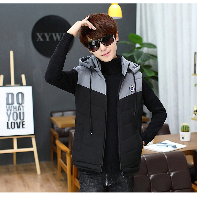 Áo khoác mùa đông xuống 12 dày 13 áo vest bé trai 14 bé trai 15 học sinh trung học cơ sở 16 ấm áp 18 tuổi áo khoác nam giả vest