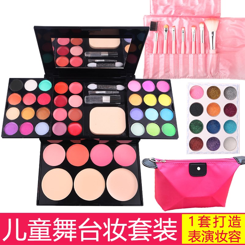 Sơ cấp trang điểm ngọc trai long lanh kết hợp phấn mắt hộp mỹ phẩm set bảng màu trang điểm cho trẻ em - Bộ sưu tập trang điểm màu mắt