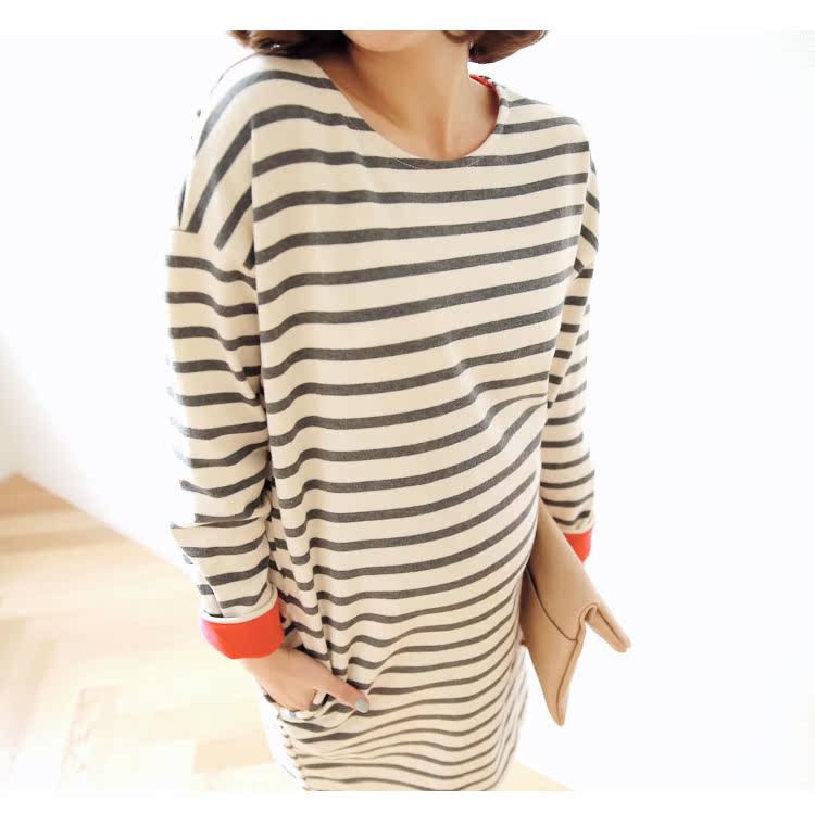 Áo bà bầu mùa thu 2018 mới thời trang xuân hè thu đông tay dài tay áo thun dáng lửng shop đầm bầu