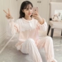 Phiên bản Hàn Quốc của đồ ngủ nữ mùa thu và mùa đông san hô lông cừu công chúa ngọt ngào và đáng yêu có thể mặc flannel dài tay phù hợp với dịch vụ nhà đồ bộ mặc nhà bằng vải thun