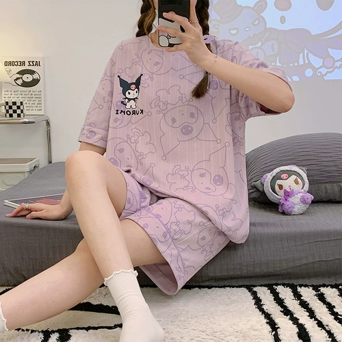 Мультяшная хлопковая летняя пижама, милый комплект для школьников, коллекция 2023