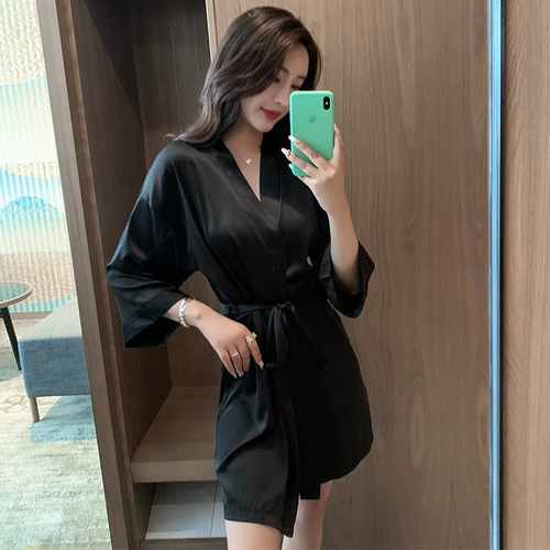 Пижама, шелковый летний тонкий сексуальный банный халат, шелковая цветная юбка, 2021 года, «Холодное сердце», изысканный стиль