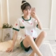 Đồ ngủ công chúa gió nữ mùa hè cotton ngọt ngào dễ thương Bộ đồ hai dây ngắn tay có thể mặc bên ngoài dịch vụ nhà mùa hè Hàn Quốc - Nam giới