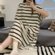 Gobo -Colored N7142 Черная полосатая юбка