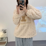 Мультяшная милая демисезонная коралловая бархатная утепленная пижама, фланелевый комплект, коллекция 2023