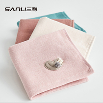 4 Sanli sweat towel cotton square wash face household female small square towel hand wipe hand gauze 25