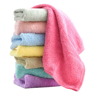 6 pieces of super absorbent coral velvet small square towel handkerchief handkerchief children small piece towel square towel