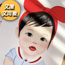 100 day anniversary gift fetal hair painting diy homemade newborn baby custom souvenir hand painted baby fetal hair