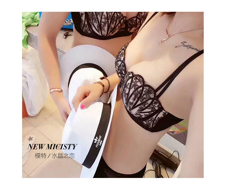 Micisty Mickey điều chỉnh đồ lót Net Red Shell bộ sưu tập thu thập của phụ nữ mỏng ren Bra Set