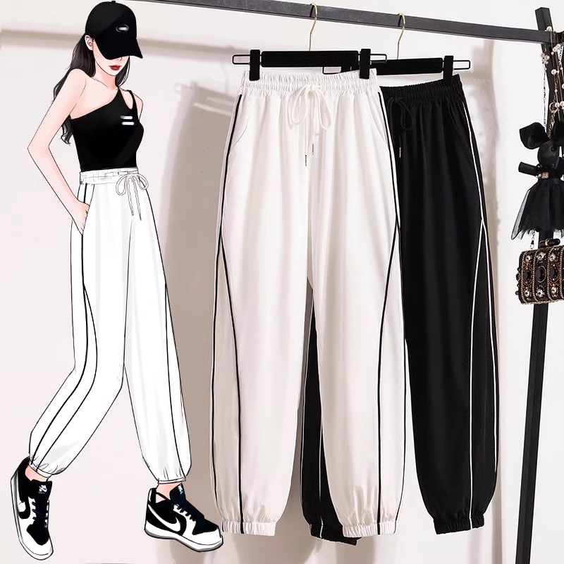 Clearance Sale: Ice Silk Summer Sports Pants for Women, Casual Lantern Pants, Plus Size Harem Loose Jogger Nine-Point Pants