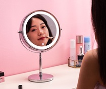 7 5-inch HD bifacial mirror with lamp Desktop led make-up mirror enlarged desktop metal mirror 5 times 7 times 10 times mirror