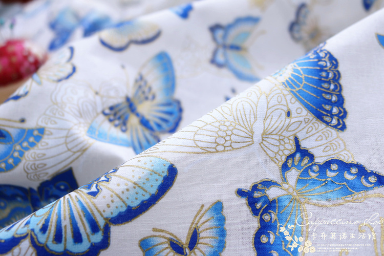 Nhật Bản và gió vải tự làm thủ công vải bông tinh tế Bronzing bướm Qinghai sóng sen hoa anh đào