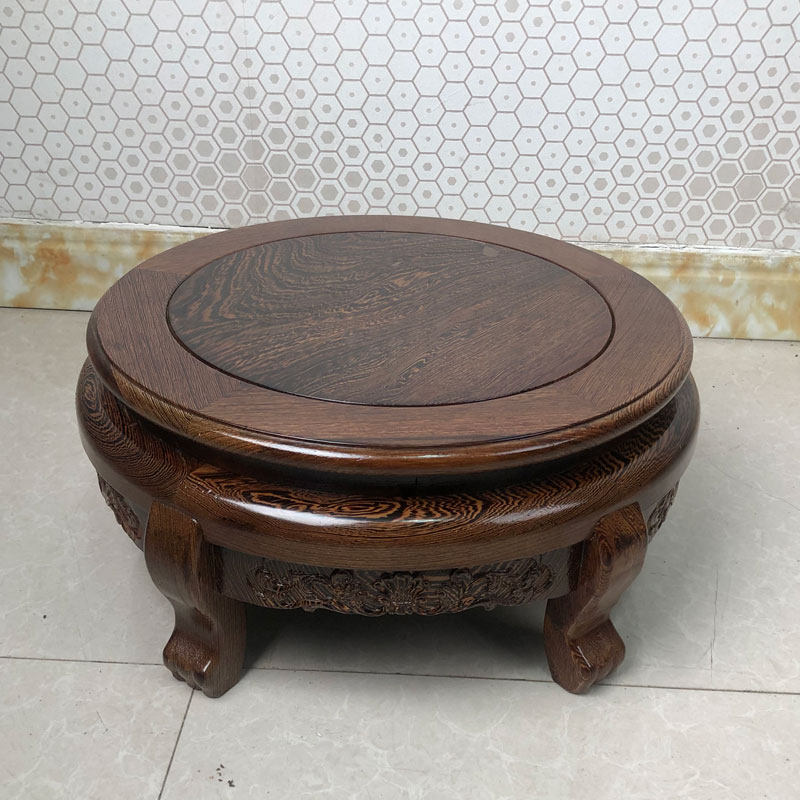 Ceramic solid wood elm chicken wing wood round base diameter 40 cm 35 fish tank load-bearing outdoor courtyard living room 50
