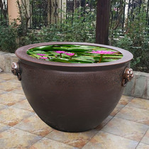 Jingdezhen ceramic fish tank large extra large fish basin floor outdoor water tank old courtyard large lotus garden tree