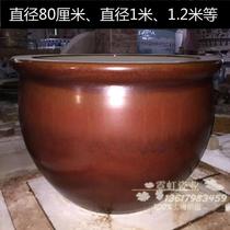 Jingdezhen ceramic tank extra large ceramic fish tank 80cm diameter 1 meter porcelain tank water tank 1 2 meters Lotus cylinder