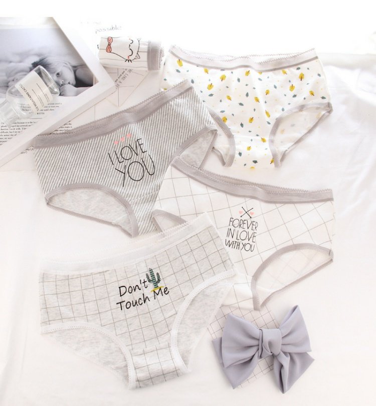 Đồ lót nữ 100% cotton 裆 cotton gợi cảm mid-kháng khuẩn dễ thương Đồ lót cho mèo quần lót nữ cotton hoạt hình