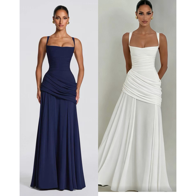 Light Luxury, Sexy, Pleated, Stunning Suspender Dress, Slimming, Date, Birthday Dress Light Luxury, Sexy, Pleated, Stunning Suspender Dress, Slimming, Date, Birthday Dress
